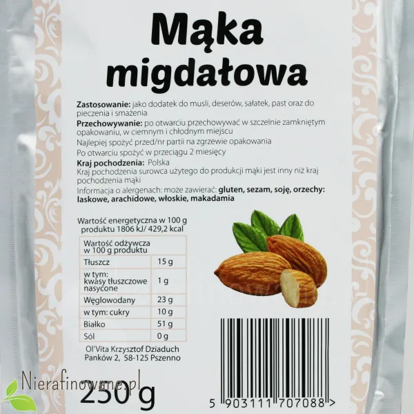 Mąka Migdałowa - Ol'Vita 250 g